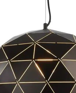 Závesné svietidlá Deko-Light Závesné svietidlo Asterope, Ø 40 cm, okrúhle, čierne