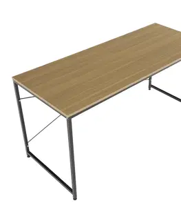 Písacie a pracovné stoly KONDELA Mellora 150 písací stôl dub / čierna