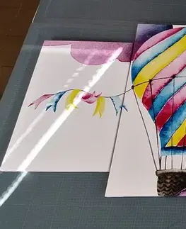 Detské obrazy 5-dielny obraz balóniky vo vetre