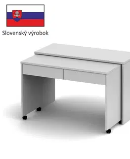 Písacie a pracovné stoly KONDELA Versal New rozkladací pc stolík biela