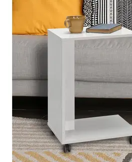 Odkladacie stolíky Adore Furniture Odkladací stolík 65x35 cm biela 