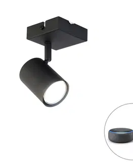 Nastenne lampy Smart spot čierny nastaviteľný štvorec vrátane WiFi GU10 - Jeana