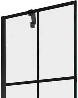 Sprchové dvere MEXEN/S - Next vaňová zástena FIX 60 x 150 cm, čierna dekor, čierna 895-060-000-00-77-70