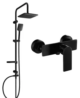 Sprchy a sprchové panely MEXEN/S - Sven sprchový stĺp vrátane sprchovej batérie Alfa, čierna 745740262-70
