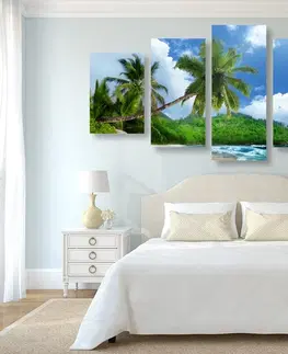 Obrazy prírody a krajiny 5-dielny obraz nádherná pláž na ostrove Seychely