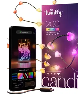 Vianočné dekorácie Twinkly Twinkly TWKH200RGB-G - LED RGB Stmievateľná vianočná reťaz 200xLED 14 m USB Wi-Fi 
