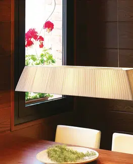 Závesné svietidlá Bover Bover Mei 100 – podlhovastá závesná lampa, krémová