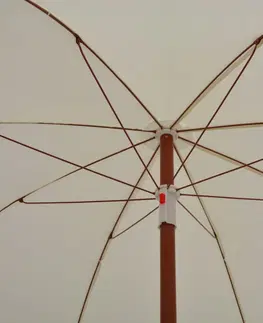 Slnečníky Slnečník s oceľovou tyčou Ø 155 cm Dekorhome Krémová