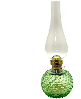 Lampy Floriánova huť Petrolejová lampa EMA 38 cm svetlozelená 