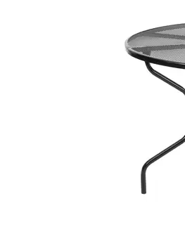 Záhradné stoly ZAZU okrúhly záhradný kovový stôl, čierny