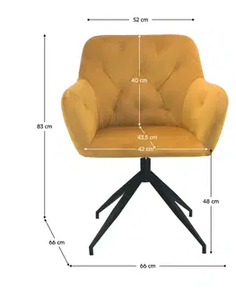 Stoličky Otočná stolička, horčicová Velvet látka/čierna, VELEZA NEW