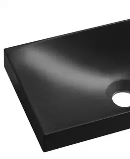 Kúpeľňa SAPHO - AGOS umývadlo bez prepadu 40x22cm, liaty mramor, ľavé/pravé, čierna mat AS400B