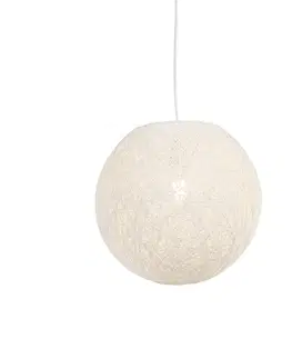 Zavesne lampy Vidiecka závesná lampa biela 35 cm - Corda