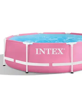 Bazény rámové PINK Intex kruhový rámový bazén 2,44x0,76 m 28290NP