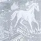 Záclony Rovná vitrážová záclona s motívom koňov, pre garnižovú tyč, pár