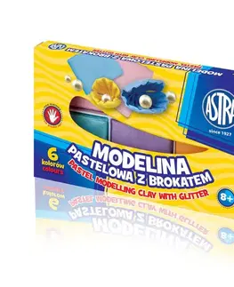 Kreatívne a výtvarné hračky ASTRA - ASTRA pastelová plastelína s brokátom 6 farieb