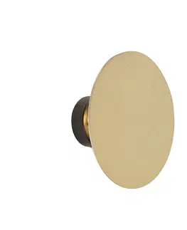 Nastenne lampy Dizajnové nástenné svietidlo okrúhle zlato - kladka