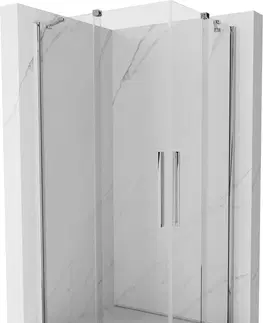 Sprchovacie kúty MEXEN/S - Velar Duo štvorcový sprchovací kút 90 x 80 cm, transparent, chróm 871-090-080-02-01