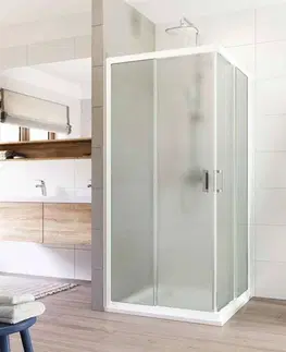 Sprchovacie kúty MEREO - Sprchovací kút, LIMA, štvorec, 90 cm, biely ALU, sklo Point CK608A02K