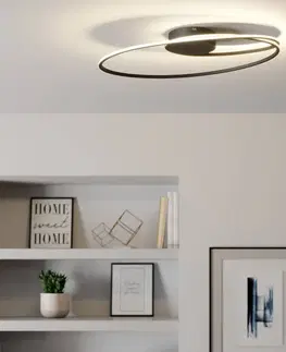 Stropné svietidlá Lindby Lindby Xenias LED stropná lampa, čierna, 60 x 35