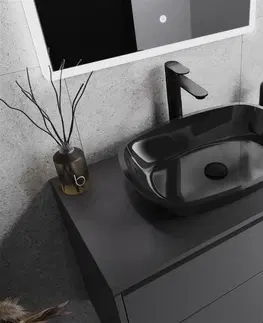 Kúpeľňa MEXEN - Araks sklenené umývadlo 54x39 cm, čierna 24155470