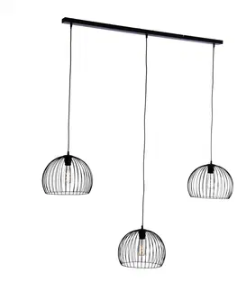 Zavesne lampy Moderne hanglamp zwart 3-lichts - Koopa