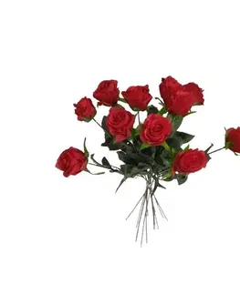 Kvety Umelá kytica Ruží červená, 67 cm, 12 ks
