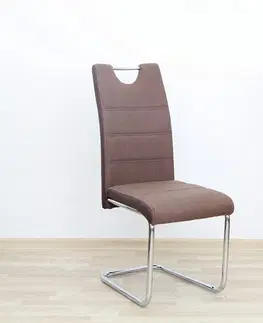 Jedálenské stoličky KONDELA Izma jedálenská stolička hnedá / chrómová