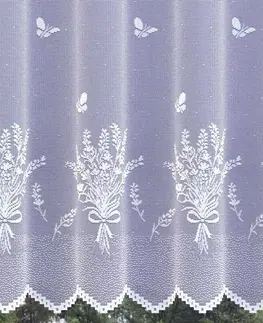 Záclony Záclona žakárová, Viola vitrážka metráž, biela 70 cm