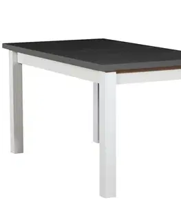 Jedálenské stoly Rozkladací stôl ST28 140/180x80cm grafit/biely