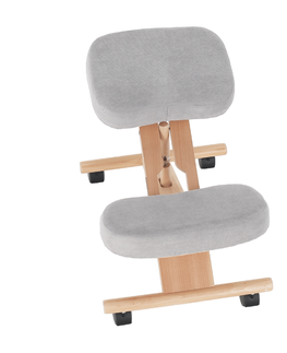 Jedálenské stoličky KONDELA Flonet ergonomická kľakačka sivohnedá (taupe) / buk