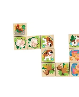 Drevené hračky Woody Domino Domáce zvieratá, 19 x 10 x 5 cm
