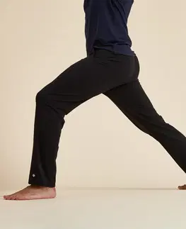 nohavice Pánske nohavice na jogu ekologicky navrhnuté čierne