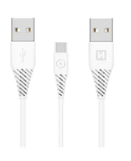 USB káble Swissten Data Cable Textile USB  USB-C 1,5 m, biely 71504400