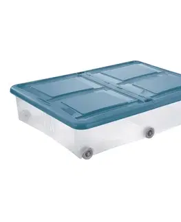 Úložné boxy Tontarelli Úložný box s vekom Stockbox 61 l, transparentná/modrá