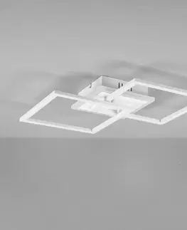 Stropné svietidlá Reality Leuchten Stropné LED svetlo Venida, štvorcové, biela