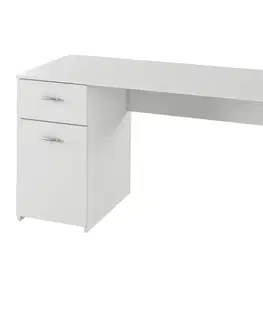 Písacie stoly PC stôl, biela, BANY
