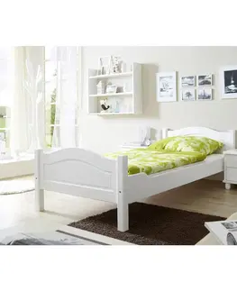Jednolôžkové postele Posteľ Rita Masív Biela 100x200 Cm