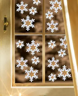 Drobné dekorácie a doplnky 18 obrázkov na okno "Snehové vločky"