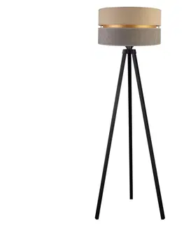 Lampy   - Stojacia lampa DUO 1xE27/60W/230V béžová/šedá/wenge 