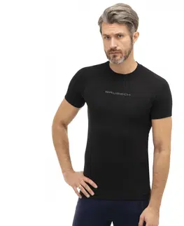 Pánske tričká Pánske tričko Brubeck 3D Run PRO s krátkym rukávom Black - M