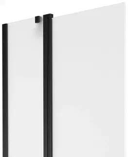 Sprchové dvere MEXEN - Flip vaňová zástena 1-krídlo 80 x 150 cm, dekor, čierna 894-080-101-70-30