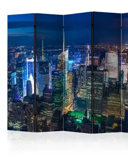 Paravány Paraván Manhattan - night Dekorhome 225x172 cm (5-dielny)