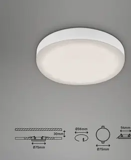 Zapustené svietidlá Briloner LED vstavané bodové svietidlo Plat white 7,5 cm 4 000 K sada 3 ks