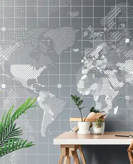 Samolepiace tapety Samolepiaca tapeta šrafovaná mapa sveta