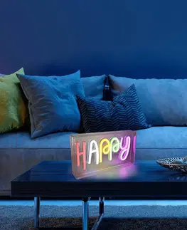 Vnútorné dekoratívne svietidlá JUST LIGHT. Stolová LED lampa Neon Happy, USB