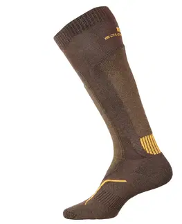 ponožky Poľovnícke vlnené hrejivé podkolienky 500 na statický spôsob poľovačky