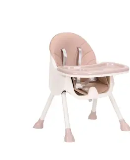 Detské stoly a stoličky Detská jedálenská stolička 2v1, ružová/biela, LADIA