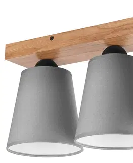 Stropné svietidlá Envostar Envostar Risco stropné svietidlo s 3 svetlami s látkovým tienidlom sivé