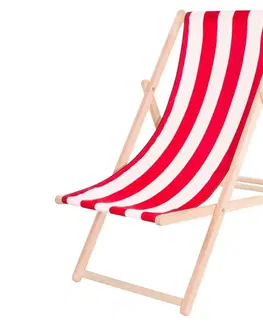 Záhradné stoličky a kreslá  Záhradné ležadlo červená/biela/buk 